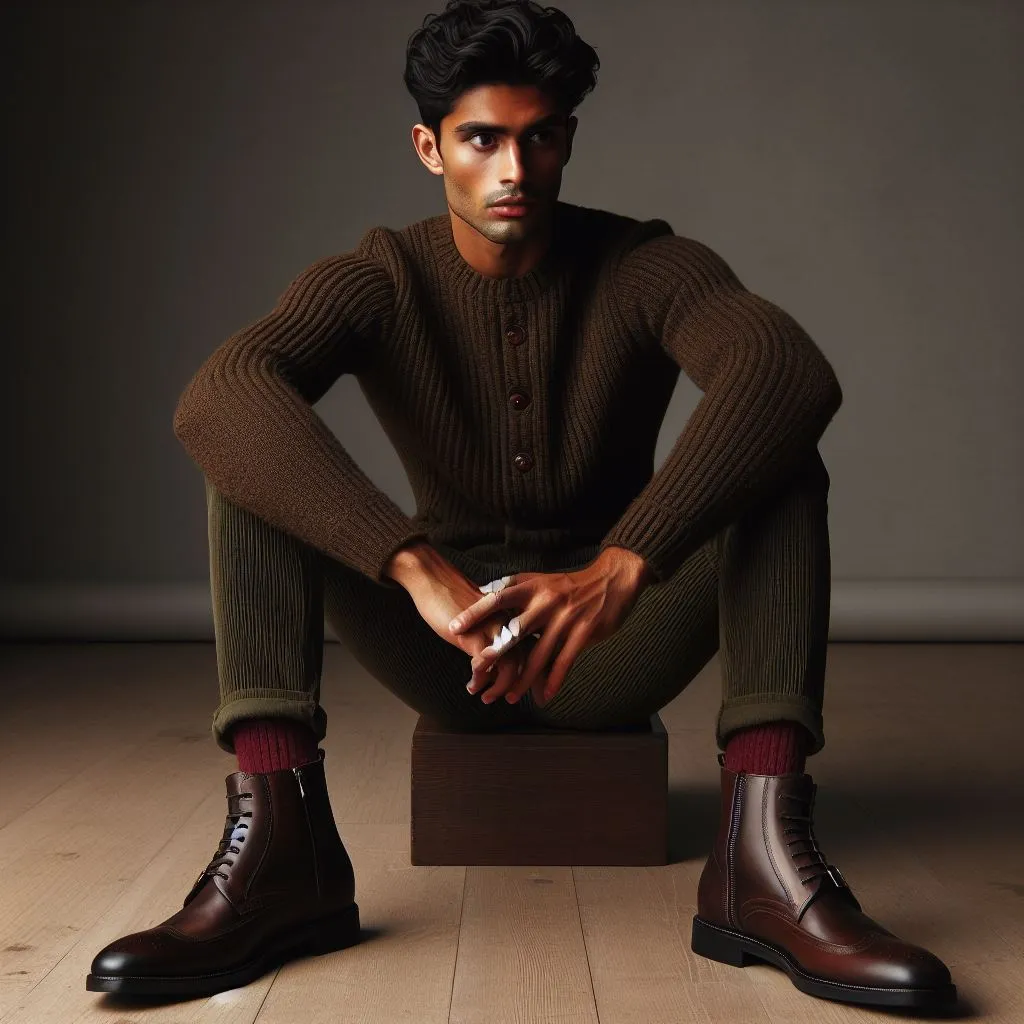 courma guy winter boot for men in dark brown